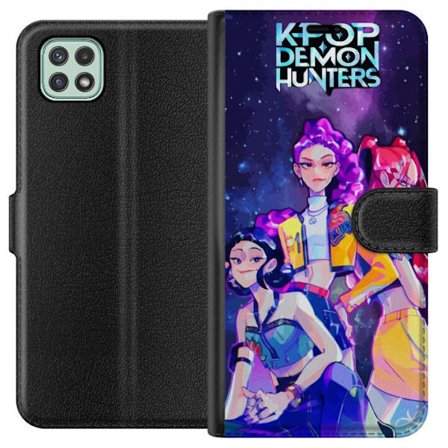 Kompatibelt Lommeboketui til Samsung Galaxy A22 5G Kpop Demon Hunters Trio Jenter Kosmisk Rom Idol Kraftenergi Glød