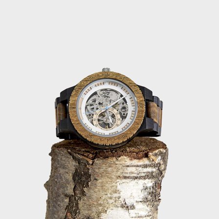 Miljövänligt handgjort armbandsur i trä för män, Hemlock