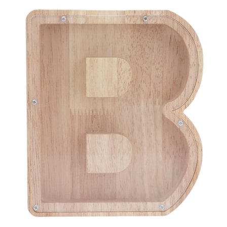 Träsparbössa i form av bokstaven B