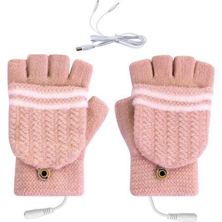 Opvarmede handsker - USB-opvarmede vanter - Opvarmede handsker - Elektriske handsker vinter - Strikkede varmehandsker