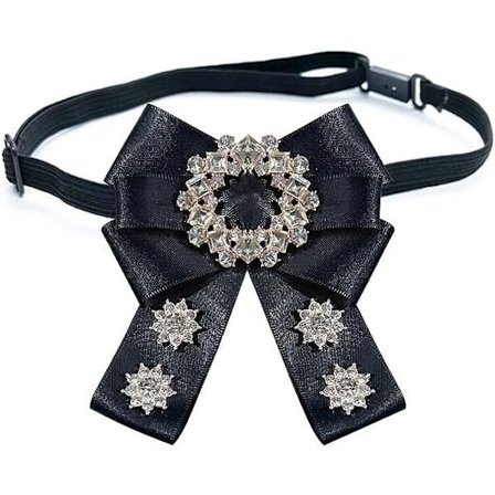 Siden slips, koreanskt band, tyg slips, rosett slips, glänsande strass blomma broscher nålar, mode brittisk stil skjorta corsage bröllop fest smycken 