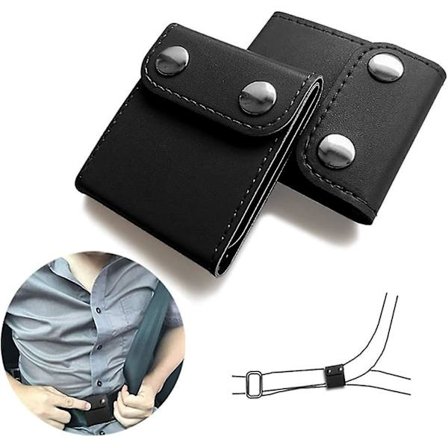 Universal Bilsetebeltejusterer, 2-pakning - Øk komfort og sikkerhet, Svart