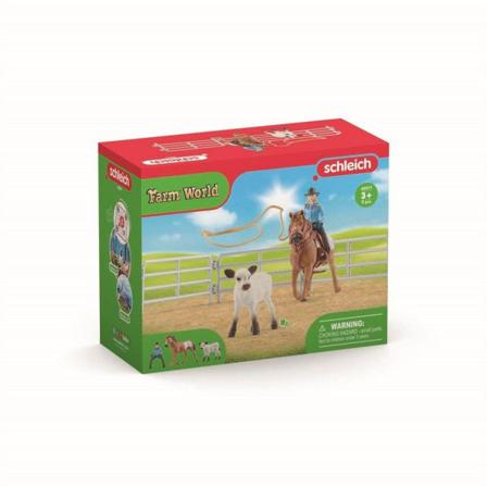 Schleich Farm World Cowgirl Team Roping-skoj 42577 Multifärg