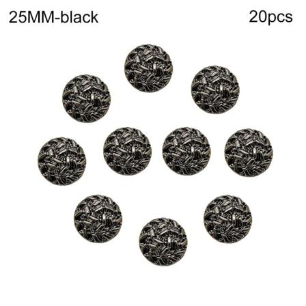 10 stk metallknapper skjorteknapper SVART 25MM20STK 20STK black 25MM20pcs-20pcs
