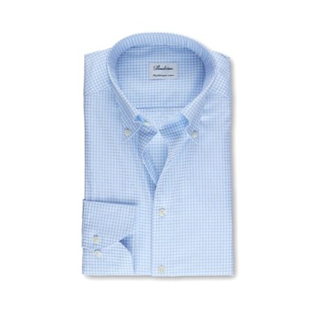 Stenströms Ljusblå Rutig Skjorta Skjortor Herr Blå 43