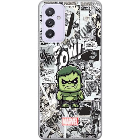 Yhteensopiva Puhelinkuori Samsung Samsung Galaxy A82 5G Marvel Hulk chibi -suunnittelu sarjakuvataustalla voimakas supersankari motiivi täydellinen M