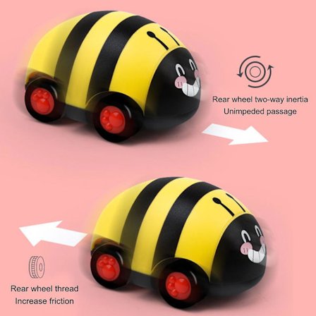 2 kpl Kaksinkertainen vedettävä auto, putoamista estävä auto, sarjakuva hyönteissimulaatio, lasten lelu Bluesquigz