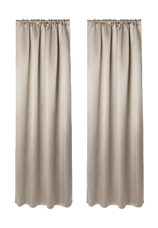 Åhléns Home Rumsförmörkande gardin SATIN 135x300 cm, 2-pack Gardiner Beige ONESIZE