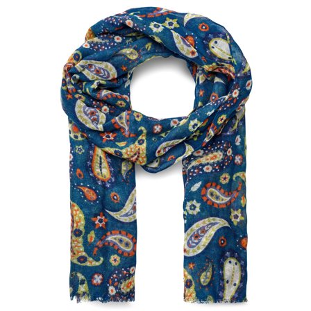 Virtuo | Blau-gelbes Paisley-Wolltuch for Men