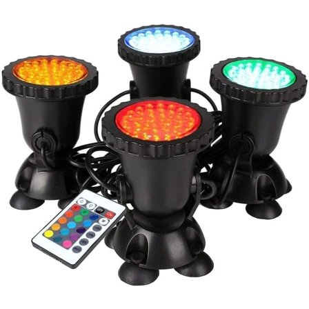 IC RGB Vanntette Neddykkede LED-Overlys, Justerbart IP68 Vanntett Lys for Utendørsbruk, Hage, Basseng, Dam