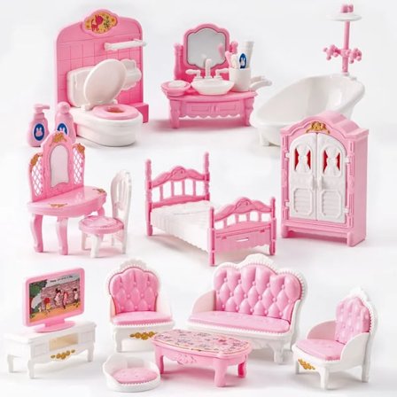 Kawaii Pink Miniature Dukkehus Møbler Tilbehør Børn Legetøj