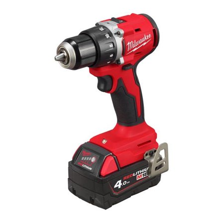 Milwaukee M18 BLPDRC Slagbor med 1 x 2 Ah, 1 x 4 Ah batteri, lader og veske, Maskiner