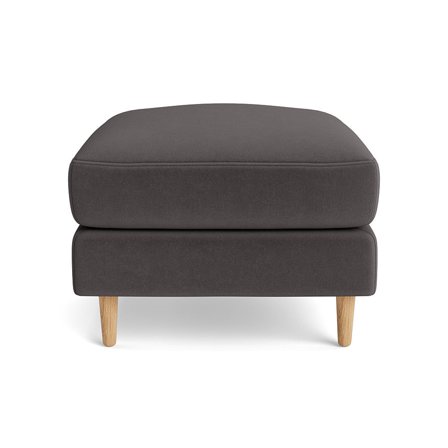 Ofelia Pouf Hocker in Riviera Dunkelgrau, Modernes Design, Einfarbig, Bequeme Fußablage für das Wohnzimmer, Polstermöbel, Abmessung 47cm