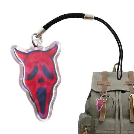 Halloween Nøglering 2D Halloween Akryl Ghost Nøglering Dekorativ Kreativ Multifunktions Uhyggelig Pendant Ingen Fade Halloween Red