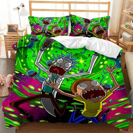 Digitaltrykt sengetøysett med flere temaer (3 deler): Tar "multiverset" inn i soverommet. Dynetrekk: 240*220 cm; Putetrekk: 50*75 cm * 2 deler