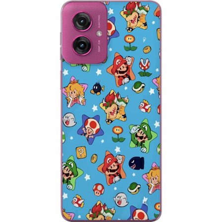 Kompatibel Mobilcover til Motorola Moto G55 Nintendo Mario Mønster Switch Spil