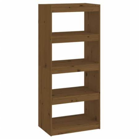 vidaXL Bokhylla/Rumsavdelare honungsbrun 60x30x135,5 cm massiv furu Brun