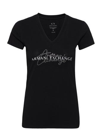 T-Shirt T-shirts & Tops Short-sleeved Svart Armani Exchange*Betinget Tilbud