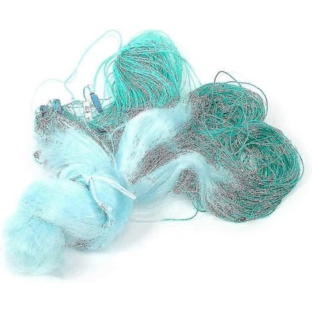 50m Lengde 1.5m Høyde Tre Lag Kraftig Fiskenett Med Flytefiske Tilbehør Synkenett (4 Fingre)