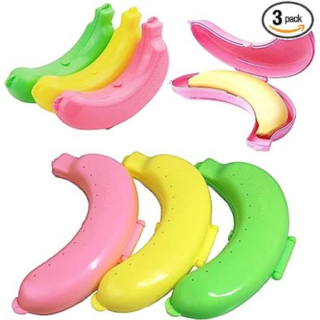 3 stk. bananboks, søt bananbeskyttelsesoppbevaringsboks, bærbar bananholder for matbokser, BPA-fri fruktbeholder for utendørs reiser (3 farger)