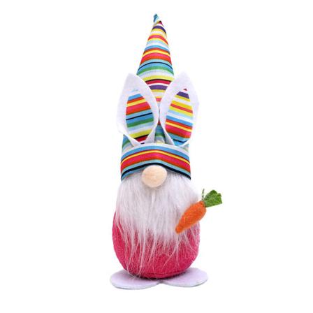 Nyligen anlända påsktomtar plyschdekoration figur med morot Färgad