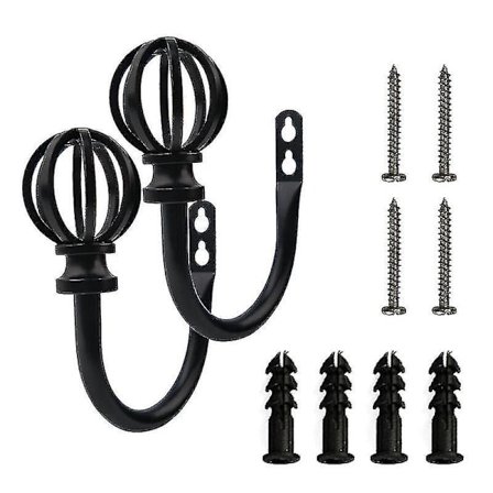 2 kpl Metalliset Verhokoukut - Seinäkiinnitteinen Verhojenpidike