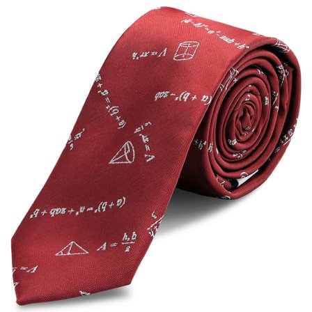 Μπουργκουντί Skinny Γραβάτα Equations για άνδρες - Λεπτές (skinny) γραβάτες