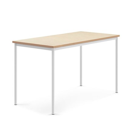 Desk SONITUS, 1600x800x900 mm, beige linoleum, white