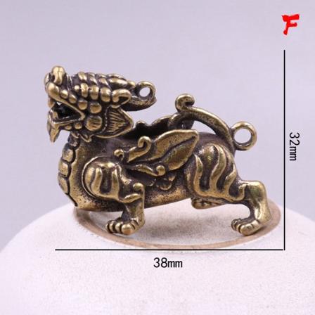 Retro messing ældgammelt udyr Flyvende Pixiu Home Decor Ornament Fi F