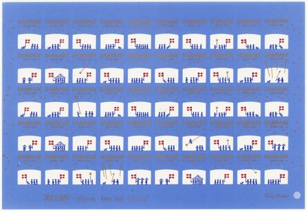 Danmark - Julemærkeark 1976 - Utakket - Ubrugt eller foldet
