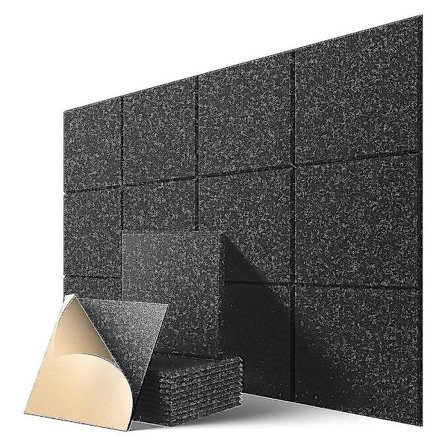 Selvklebende Akustikkpaneler 12-pakning, 30 x 30 x 1 cm Lydisolerende Padding, Lydabsorberende Panel