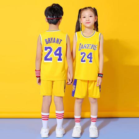 Basketballskjorte til barn Lakers crewneck nr. 24 gul - Perfekt M24 3xs