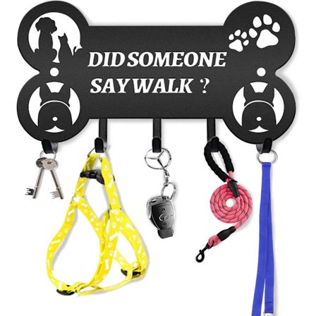 Hundebånd Klesstativ, Metall Klesstativ, Hunder, Klesstativ, Bånd, Halsbånd, Metall, Sa noen gåtur svart Sa noen gåtur