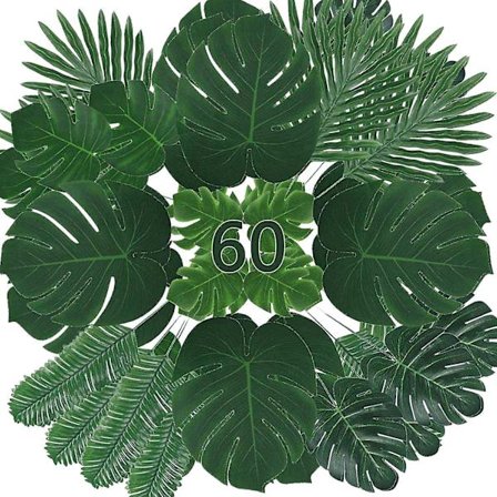 Falske Blade 60 Stk Kunstige Tropiske Palm Monstera Stilke