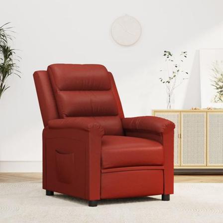 Vidaxl Reclinerfåtölj Vinröd Konstläder Röd