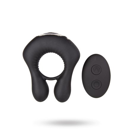 Sustainable Pleasure: Dobbel Vibrerende Penisring med Rabbit & Fjernkontroll - Svart - Vuxen.no