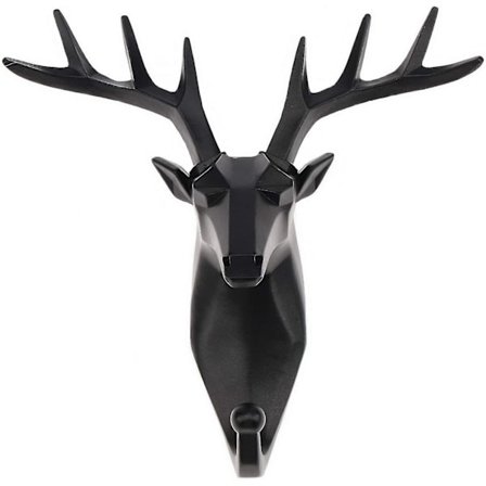 Kreativ Hjem Stue Soveværelse Dekoration Dyrehoved Hjorte Sort Harpiks Væghængt Sød Hoo