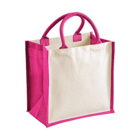 Westford Mill Jute Tote En Storlek Fuchsia