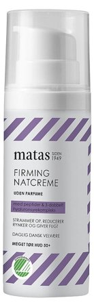 3 for 2 - Matas Striber Firming Natcreme til Meget til Tør Hud Uden Parfume 50 ml, Skincare, Ansigtspleje, Anti-age