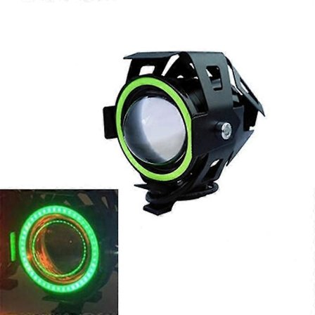 125W Motorsykkel Frontlykt U7 LED Moto Kjørelys Bil Tåkelys Spot Head Light Lampe Angel Eye Motor [DB]