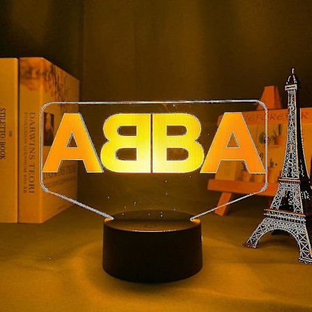 3D Lampe Abba For Fans Soveromsdekorasjon Belysning Bursdagsgave Batteridrevet Fargeskiftende Led Nattlys Abba