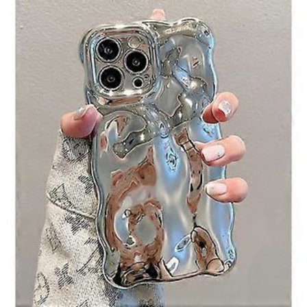 iPhone 12 Pro -kotelo, söpö yksivärinen kihara aalto muotoinen iskunkestävä TPU-pussikotelo