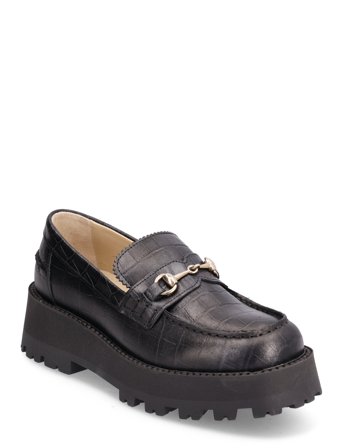 Slfcora Horsebit Polido Loafer B Loaferit Matalat Kengät Black Selected Femme