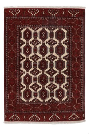 Annodato A Mano Turkaman Tappeto 138X190 Di Lana Nero/Marrone Piccolo