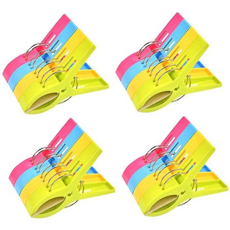 Rantapyyhekoukut, pyykkipojat, peittokoukut, 12 kpl suuret kirkkaanväriset muoviset pyyhepidikkeet