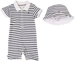 Kids - Tommy Hilfiger Branded Romper Set White Twilight Navy Stripe - Clothing sets - 68 cm - White