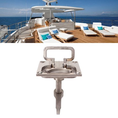Båtluke Lås Flush Pull Gulvspenne Lukelås 316 Rustfritt Stål 67x79mm Løftehåndtak Låsehake for Yacht Skip