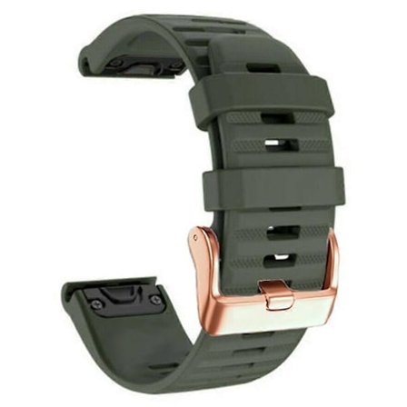 Klockarmband för Garmin Fenix 7s / 6s Pro / 5s Plus / Instinct 2s, Horisontella Ränder Silikon 20mm Armband med Roséguldfärgat Spänne [DB]