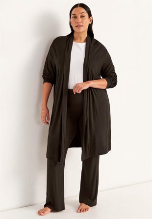 Cellbes of Sweden - Lang cardigan i jersey Sofia i brun til damer i størrelse 38/40