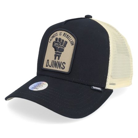 Djinns - Svart trucker Caps - Hft Rebellion Black/Beige Trucker @ Hatstore